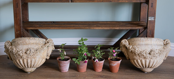 a pair of vintage pocket wall planters for the garden