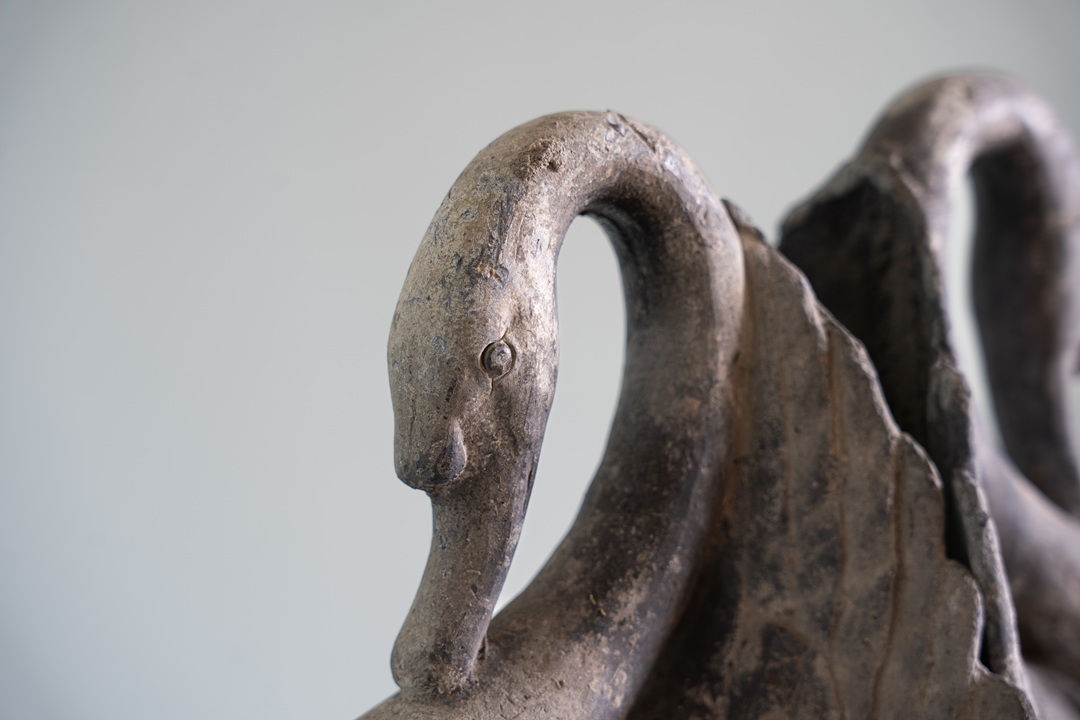 antique garden lead swans