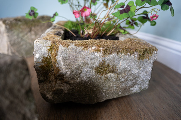 nicely weathered garden stone planters