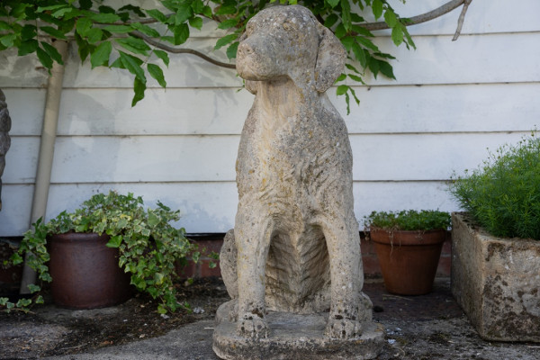 single decorative garden vintage dog statue