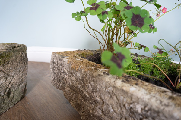 trio of antique stone planters for sale