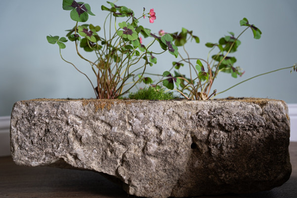 weathered antique garden stone planters