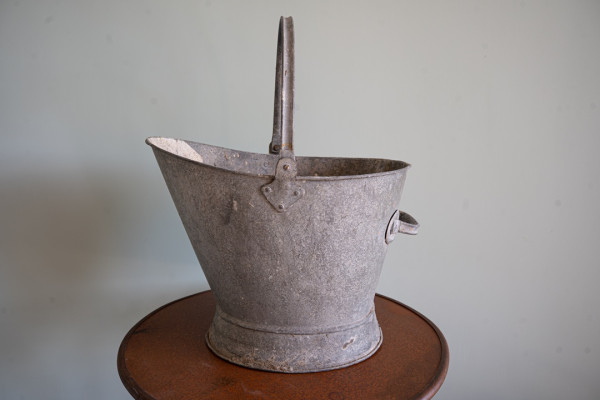 antique galvanised pots