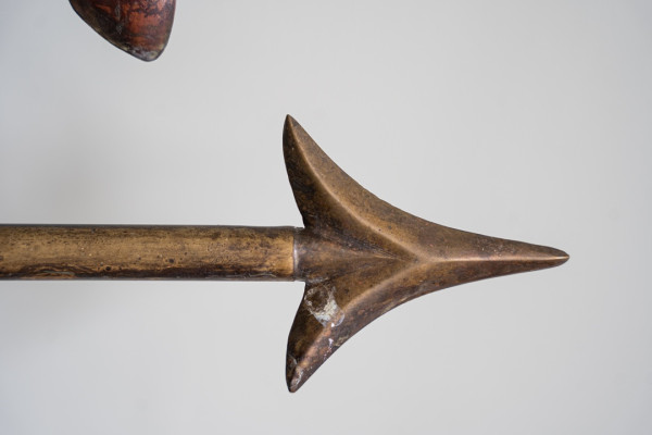 copper and brass weathervane with horse