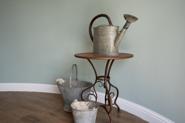 garden galvanised pots and pans