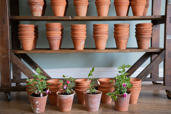 hand made antique terracotta plant pots
