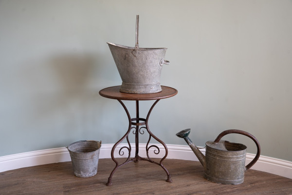 vintage galvanised pots