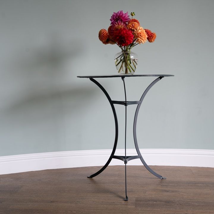 a restored small iron bistro table for the garden for sale