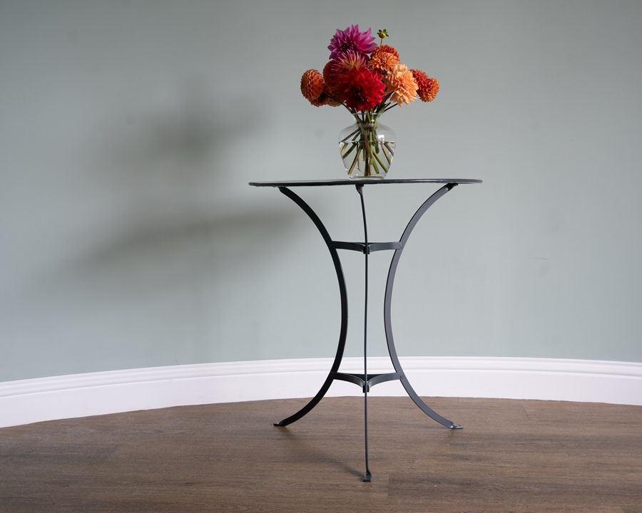 a restored small iron bistro table for the garden for sale