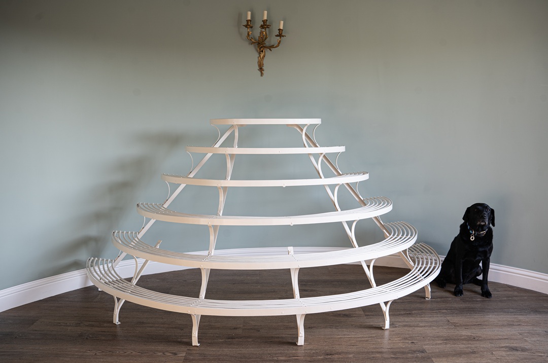 a very large antique French garden plantstand