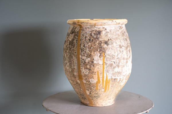 an antique yellow glazed French biot