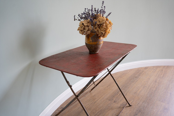 antique French garden folding iron table for sale