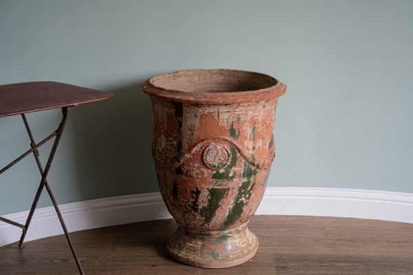 antique glazed terracotta Anduze French vase
