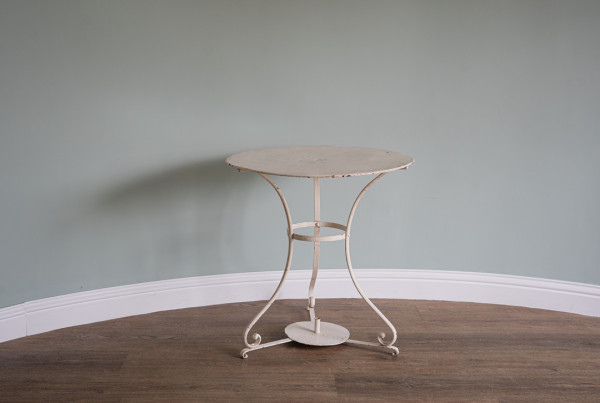small white garden bistro table