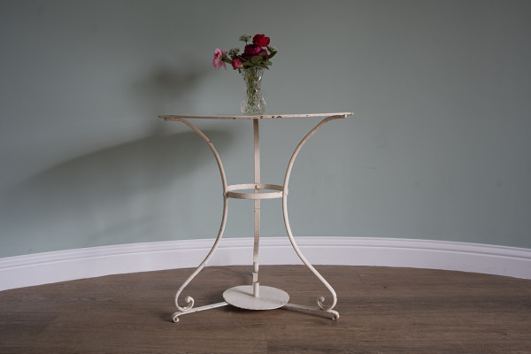 three legged vintage garden dining table for two persons