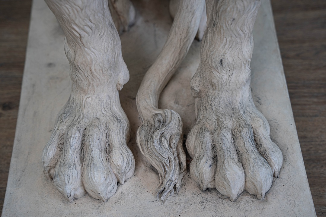 coade stone statue of a tiger or young lion