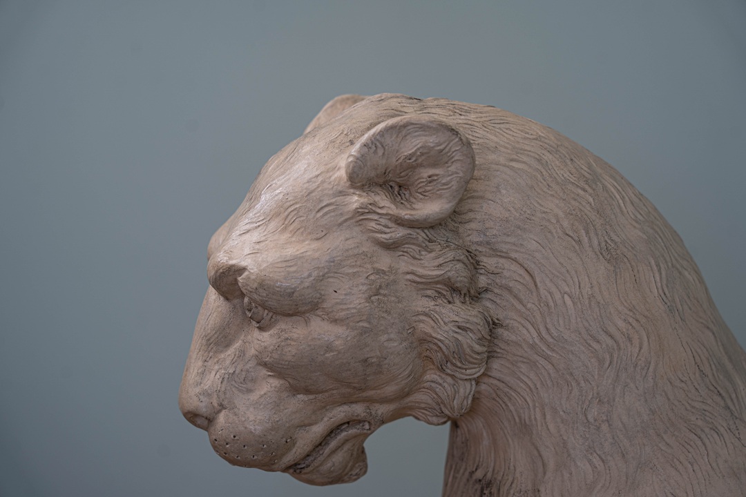 garden statue of a tiger