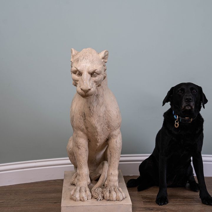 garden stone statue of a tiger