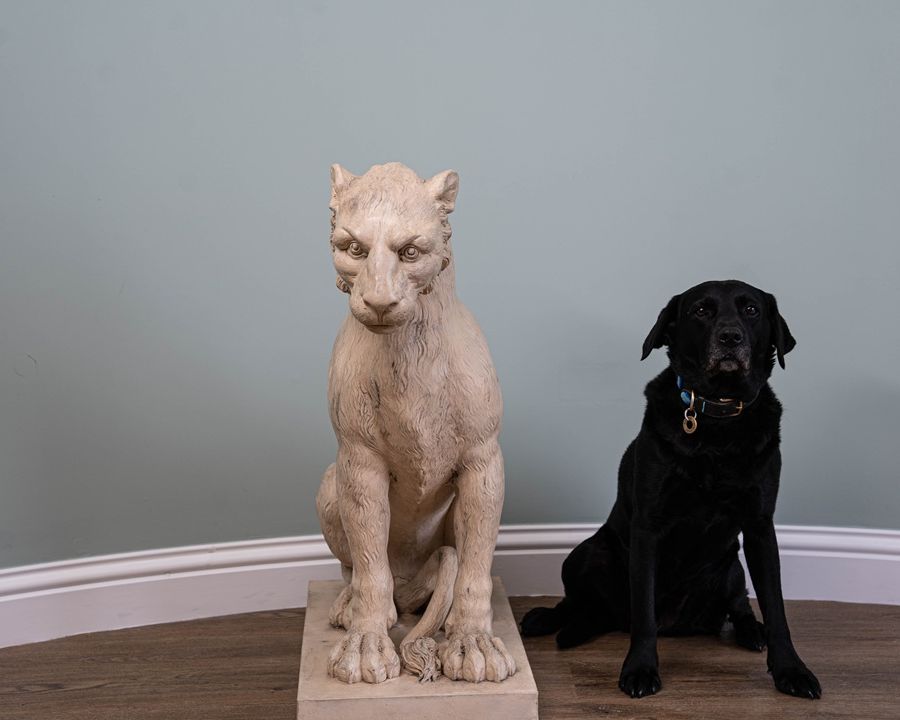garden stone statue of a tiger