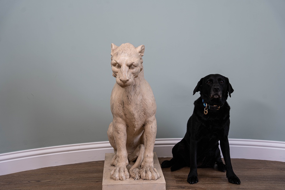 garden stone statue of a tiger