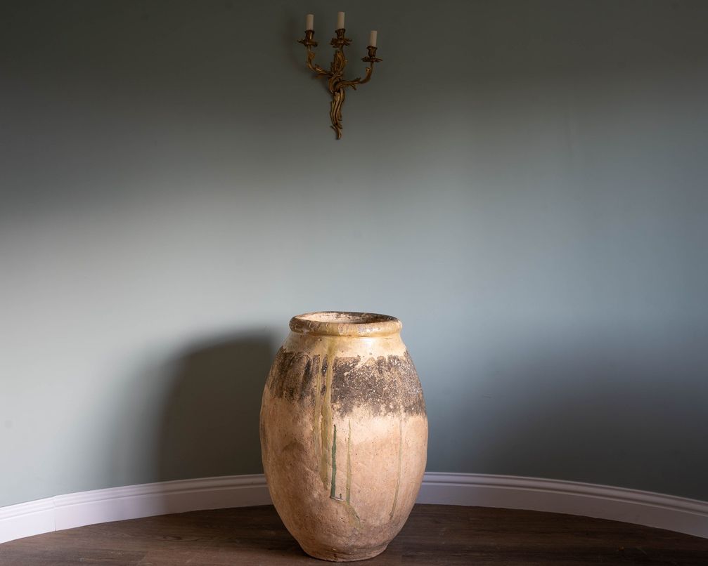 weathered antique French pottery called a Biot