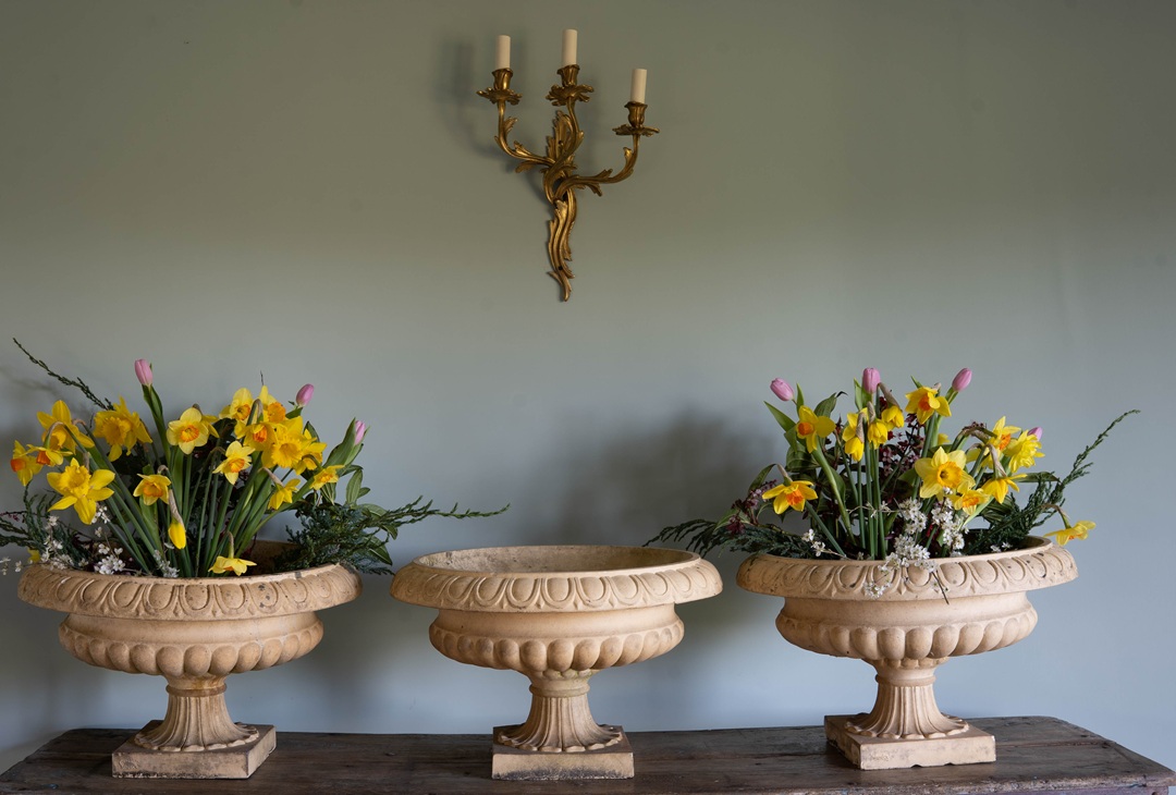 John Stiff and sons antique terracotta garden urns