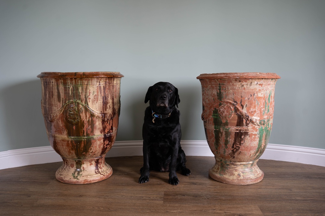 a pair of Anduze vases