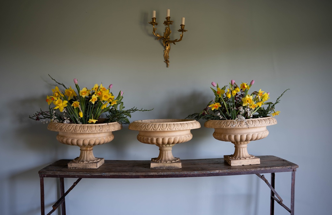 antique terracotta garden urns