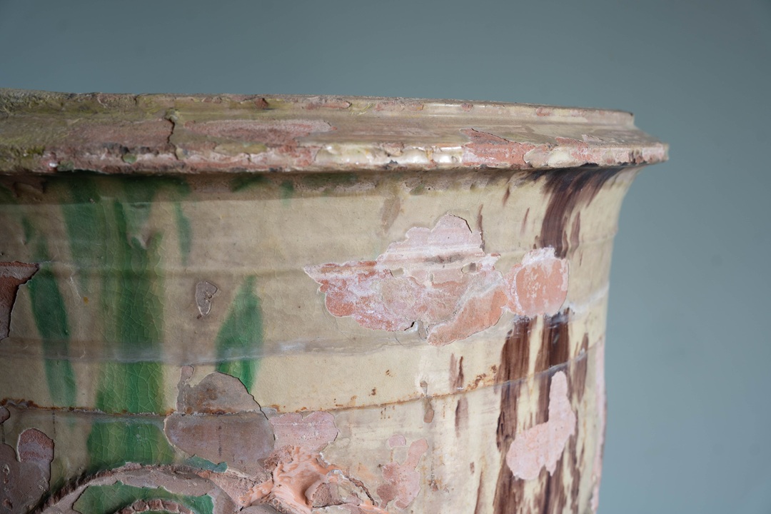 large floor standing terracotta glazed French pot