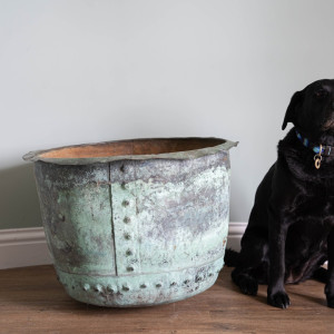 a large copper pot