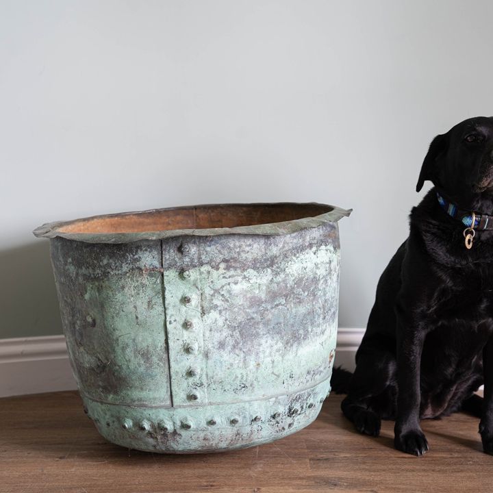 a large copper pot