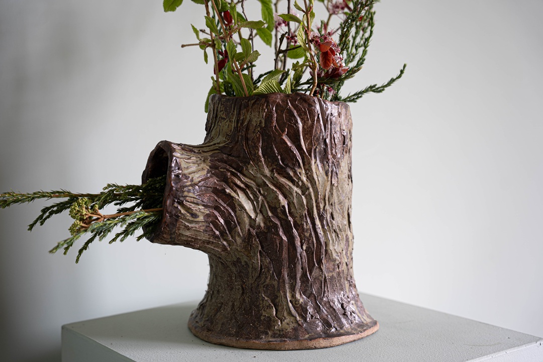glazed antique small strawberry planter