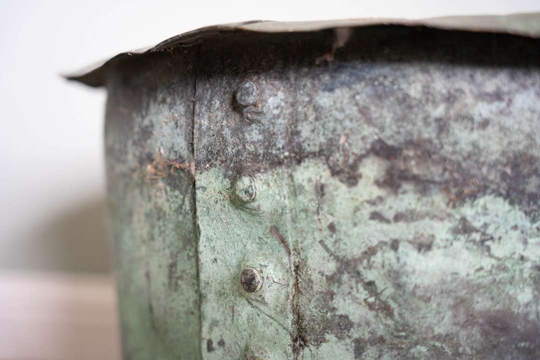 Large antique Copper Pot Planter - Image 11