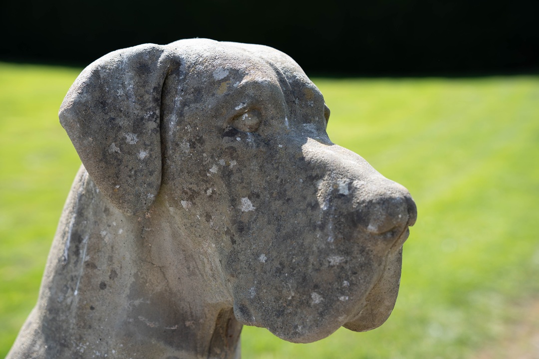 vintage dog garden statue