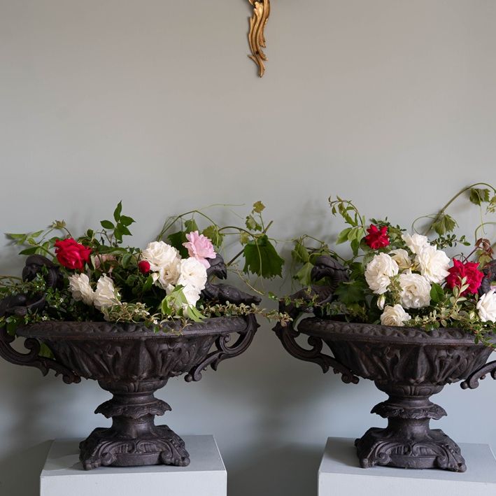 a pair of antique garden urns for sale