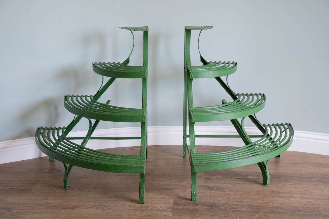 a pair of corner antique Arras tiered plantstands for sale