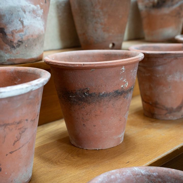 a set of 20 large sized 10 inch terracotta plant pots by Sankey Bulwell