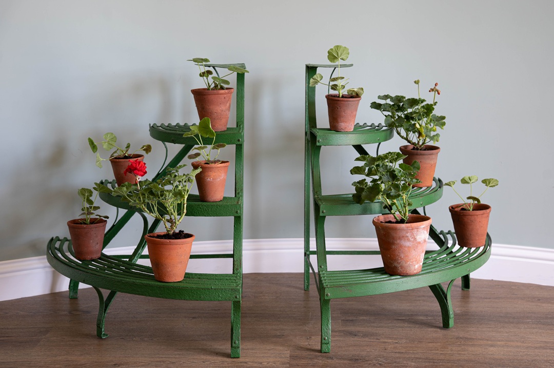 antique Arras garden iron plantstands