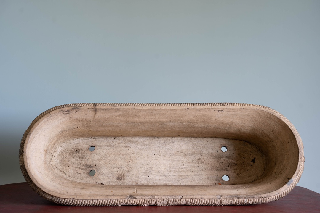 antique rectangular terracotta planter by J M Blashfield