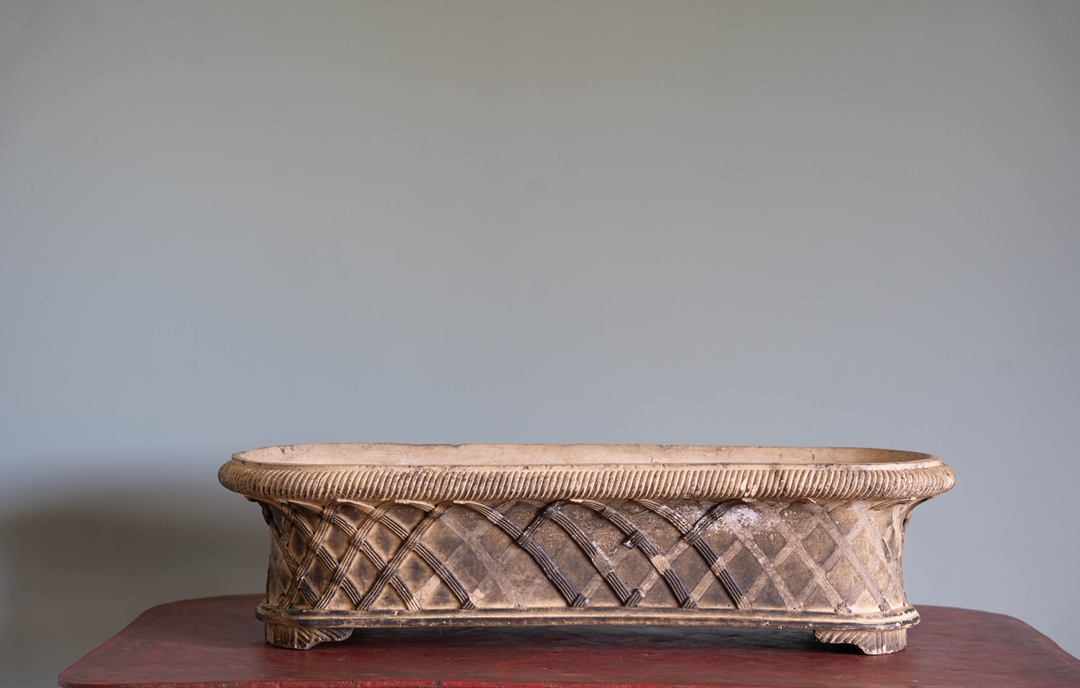 buff terracotta antique garden planter by J M Blashfield