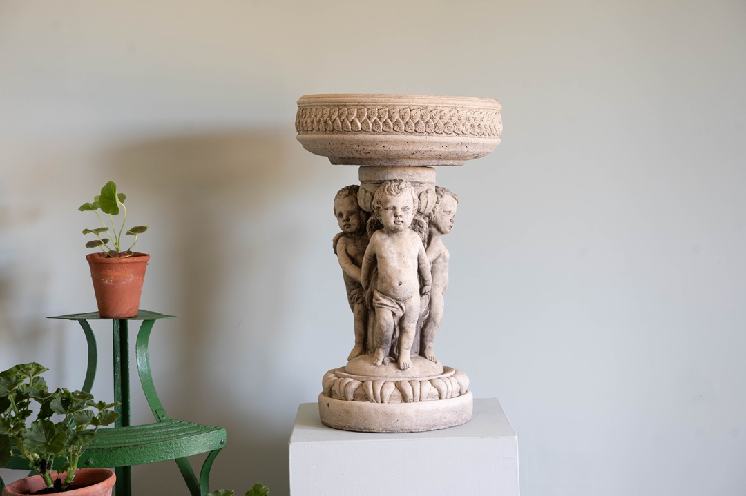 cast stone garden bird bath