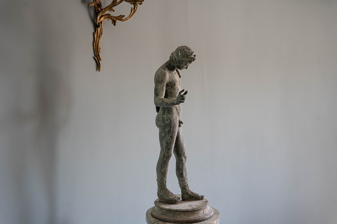 Narcissus bronze sculpture ideal for garden or indoors