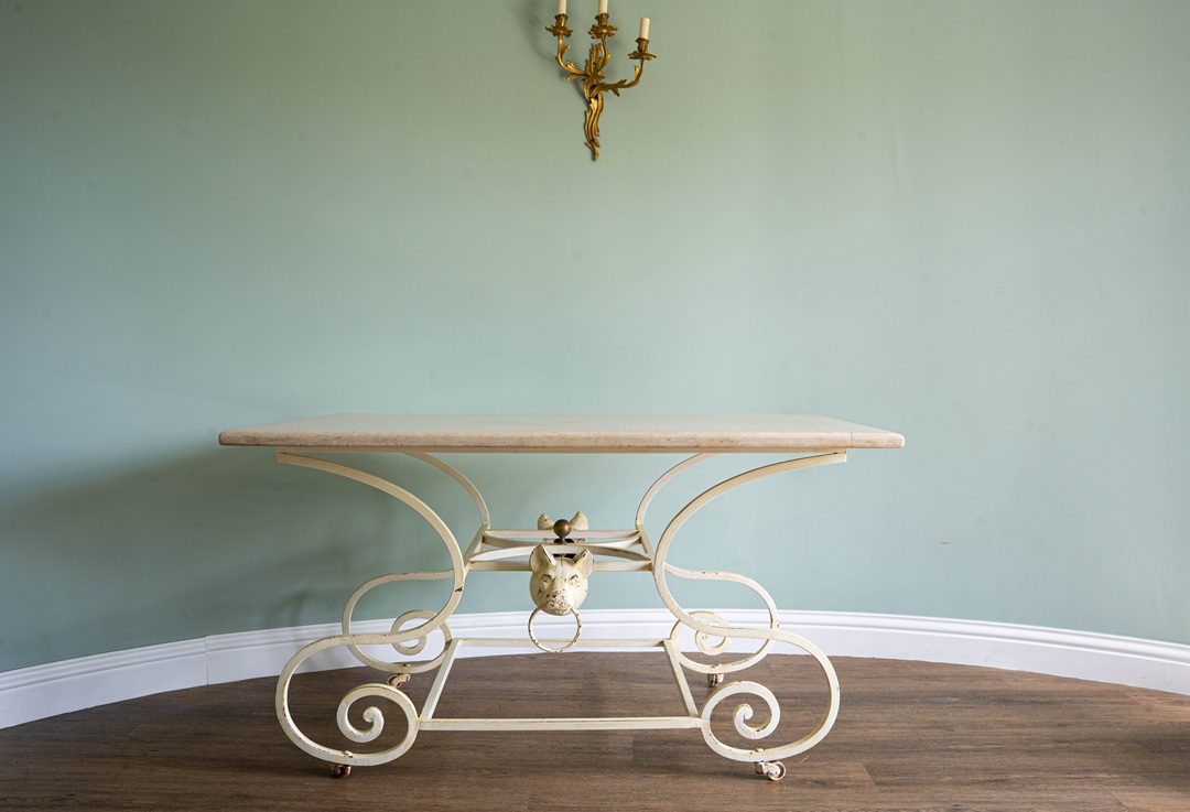 antique French butchers table