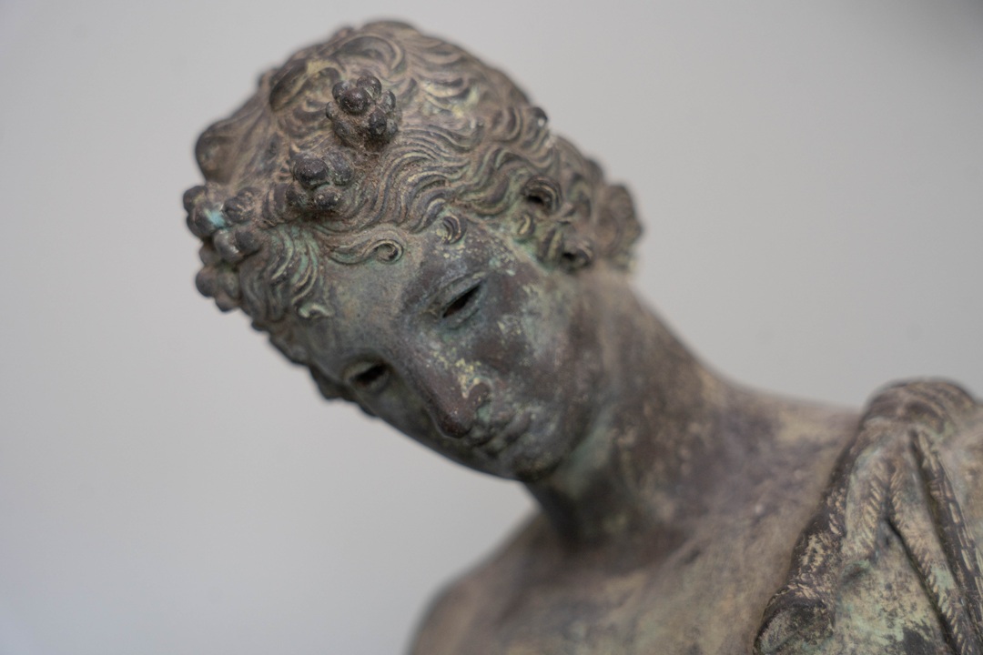 antique bronze statue of Narcisssus for the garden