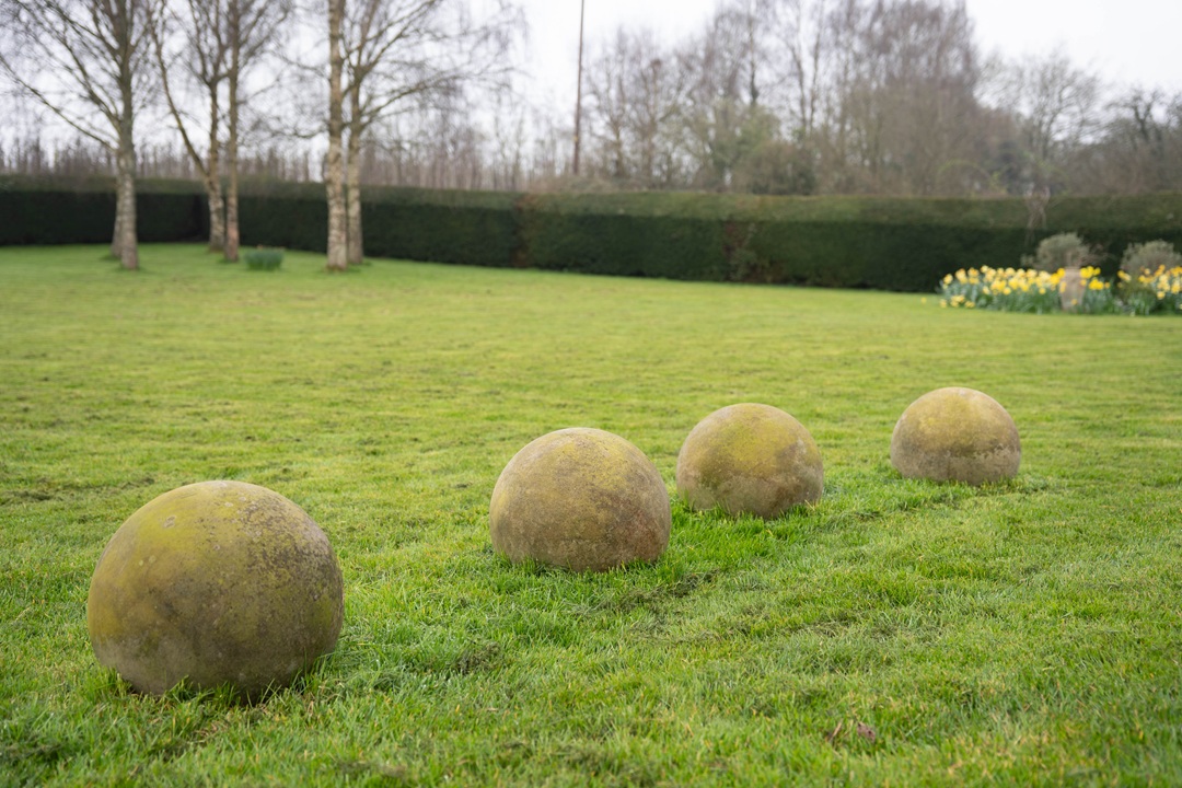 large stone garden decorative balls