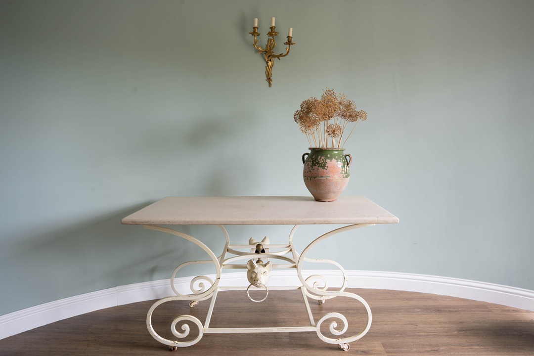 marble topped antique French butchers table