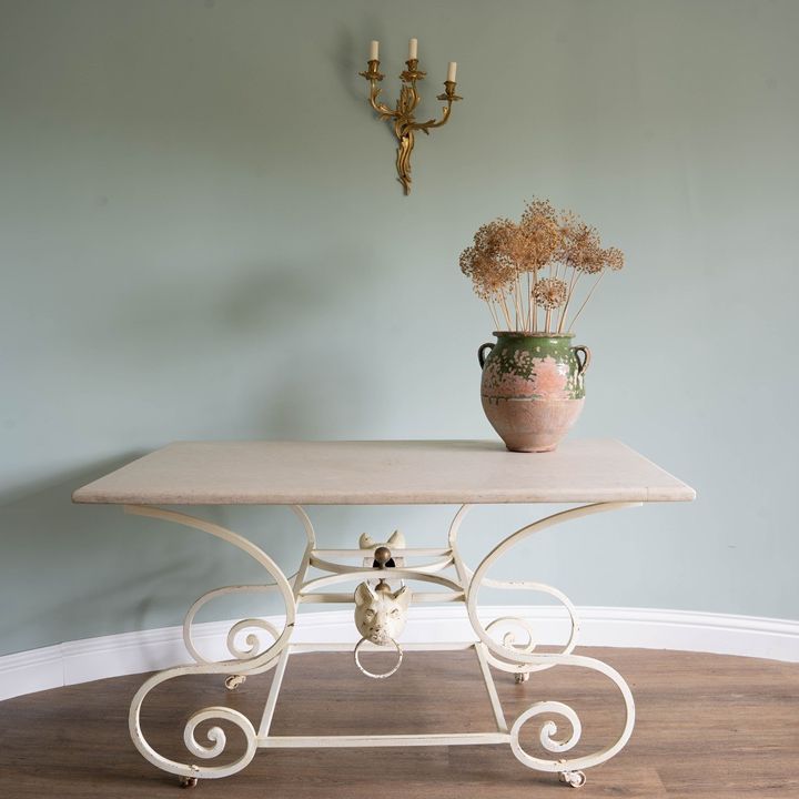 marble topped antique French butchers table