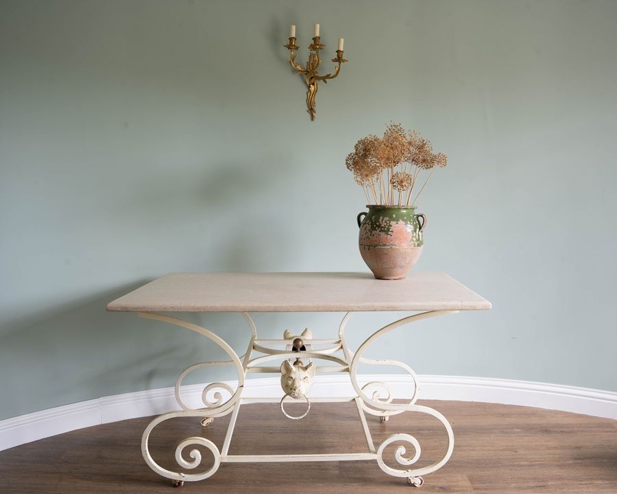 marble topped antique French butchers table