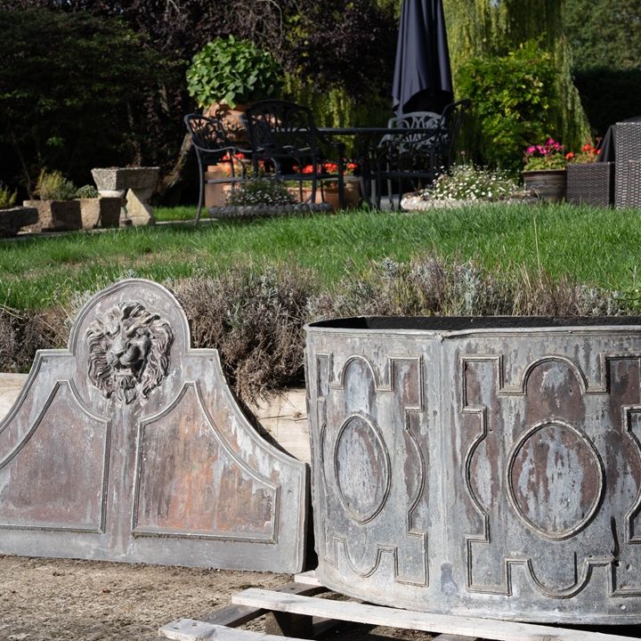 an antique lead garden fountain