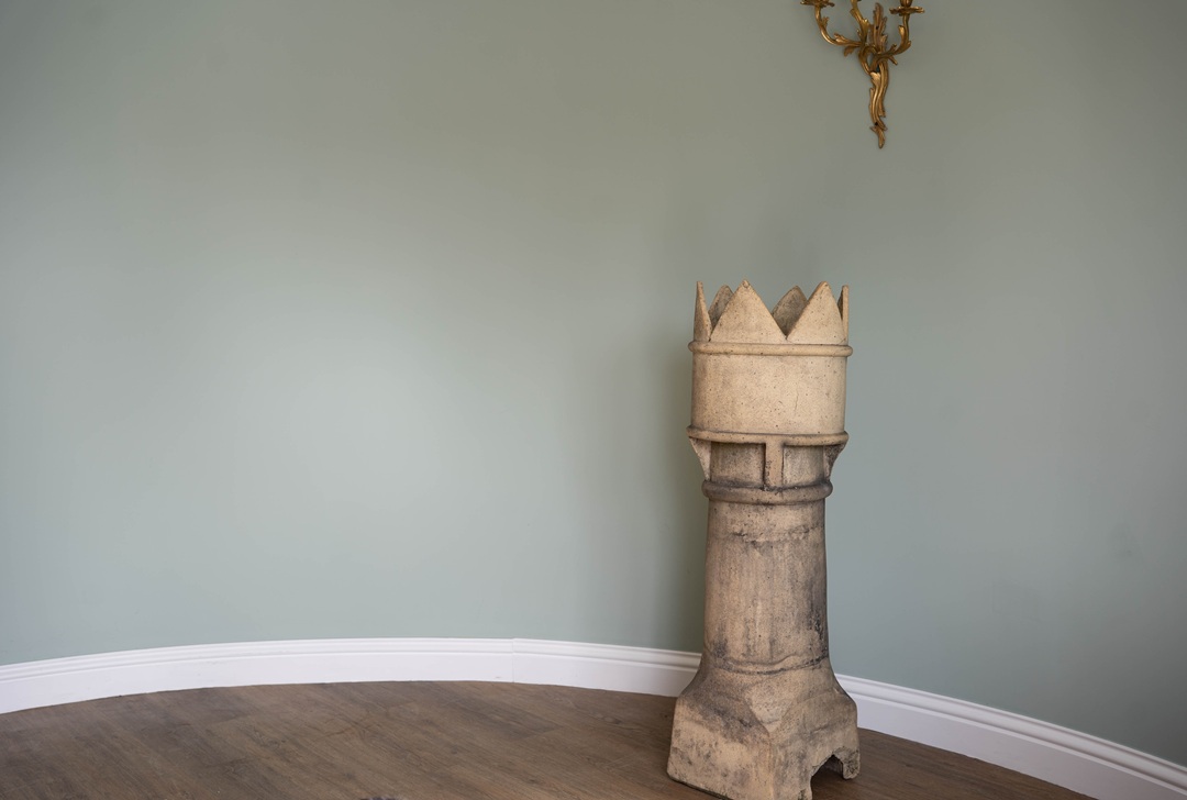 cream antique Victorian chimney pot